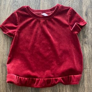 Old Navy Velvet Burgundy Short Sleeve Tee